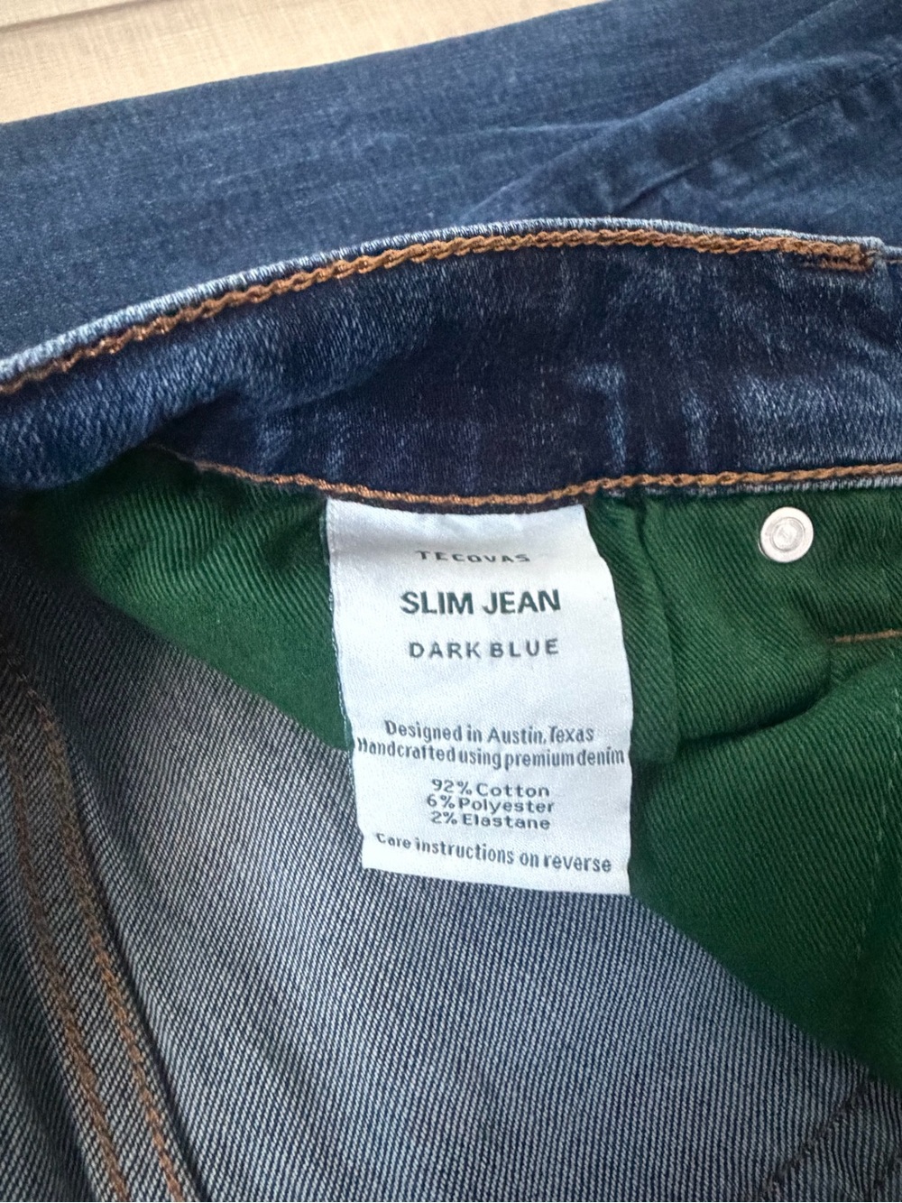 Tecovas slim fit blue jeans Sz 33X32 - Picture 3 of 7
